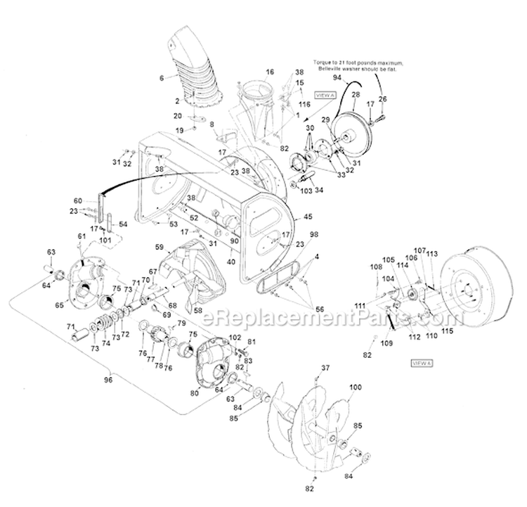 Page C Diagram and Parts List for 31AE983H401 1998 Yard Man Snow Blower